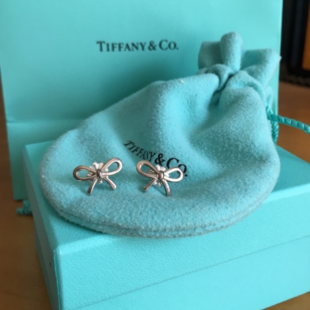 Tiffany & Co. sterling silver bow earrings